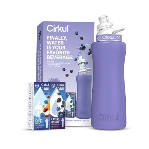32oz. Matte Periwinkle Stainless Steel Bottle Starter Kit S7