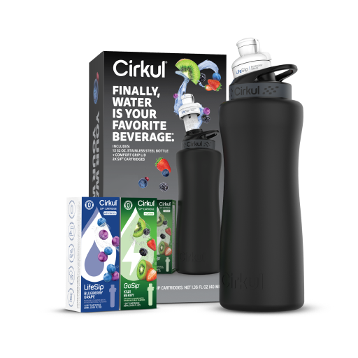 32oz. Matte Black Stainless Steel Bottle Starter Kit U6